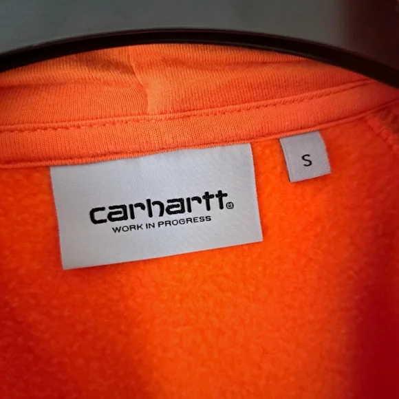 Carhartt Size S Mens Orange Hoodie Pullover Long Sleeve. - Picture 6 of 11